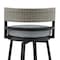 Armen Living Encinitas Outdoor Patio Counter Height Swivel Bar Stool in Aluminum and Wicker with Gray Cushions LCECBAGR26 - alternate 2